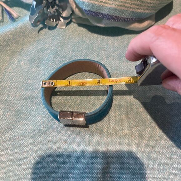 BLUE & Silver Fur Rustic Cuff! - Picture 9 of 16